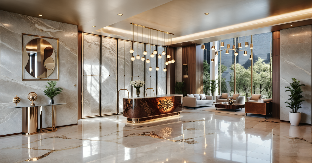 A well-designed hotel lobby, representing one of the local business industries BizPilotPro covers